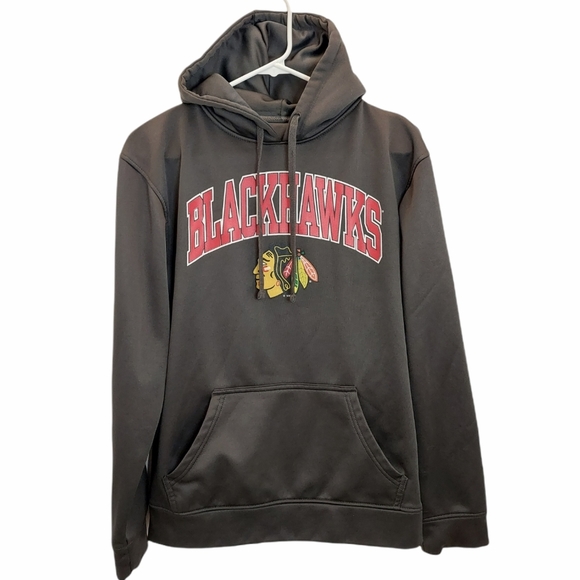 NHL Chicago Blackhawks Hockey Men's Size Small Hoodie Pullover Gray Logo - Picture 1 of 6
